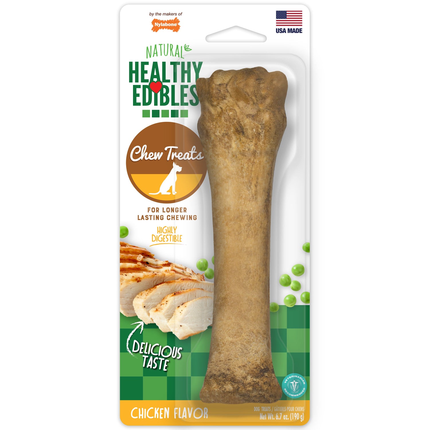 Nylabone Healthy Edibles AllNatural Long Lasting Chew Treats Chicken, 1ea/XL/Souper  50 Lbs. 1 ct
