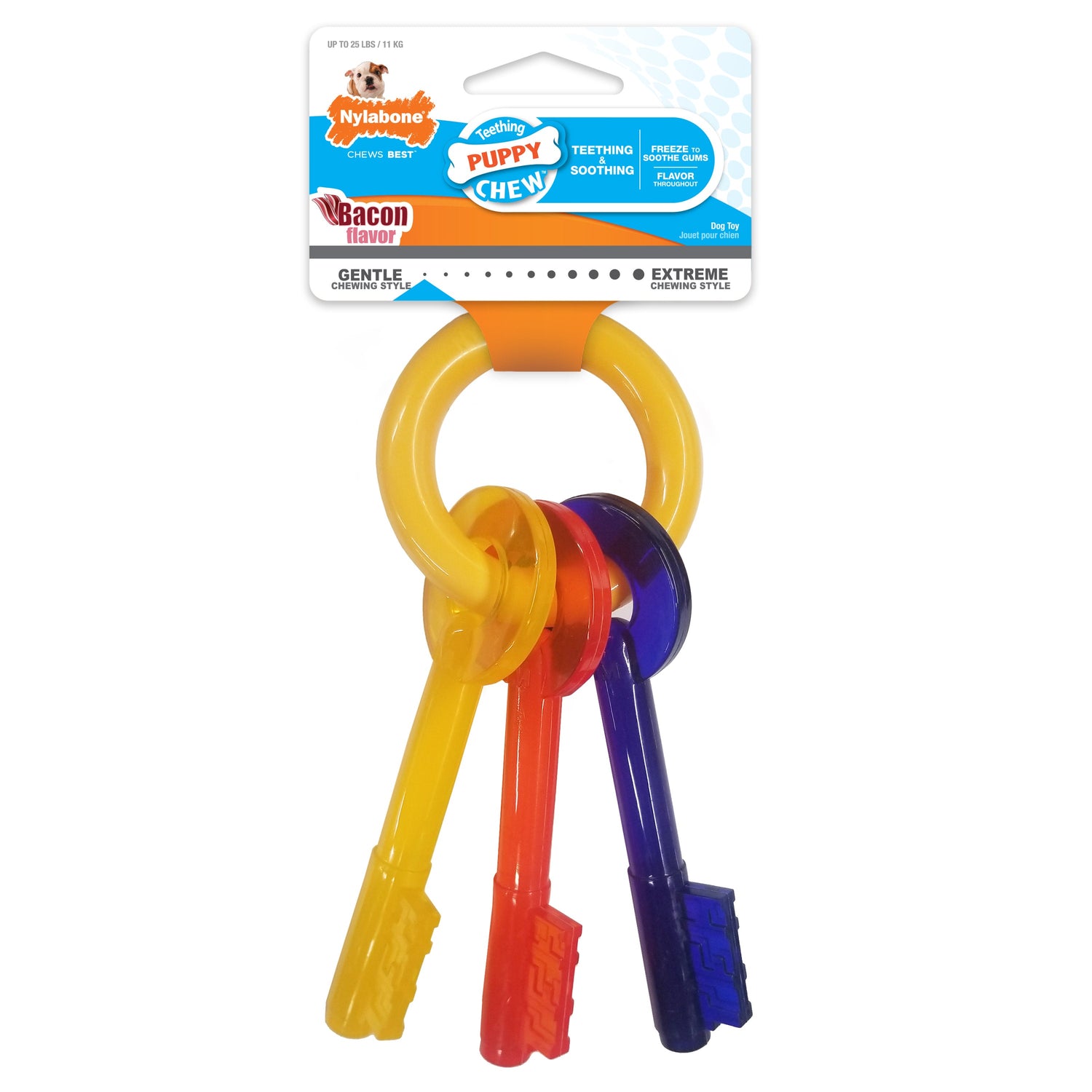 Nylabone Just for Puppies Teething Chew Toy Keys Bacon, 1ea/SMall/Regular  Up To 25 Ibs. 1 ct