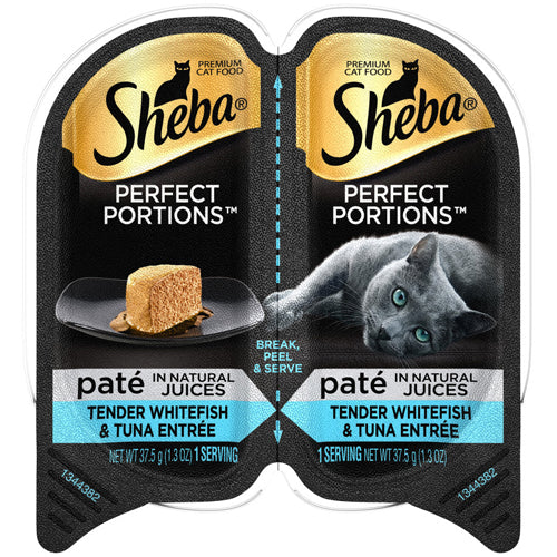 Sheba Perfect Portions Pate Wet Cat Food Tender Whitefish & Tuna 2.6oz