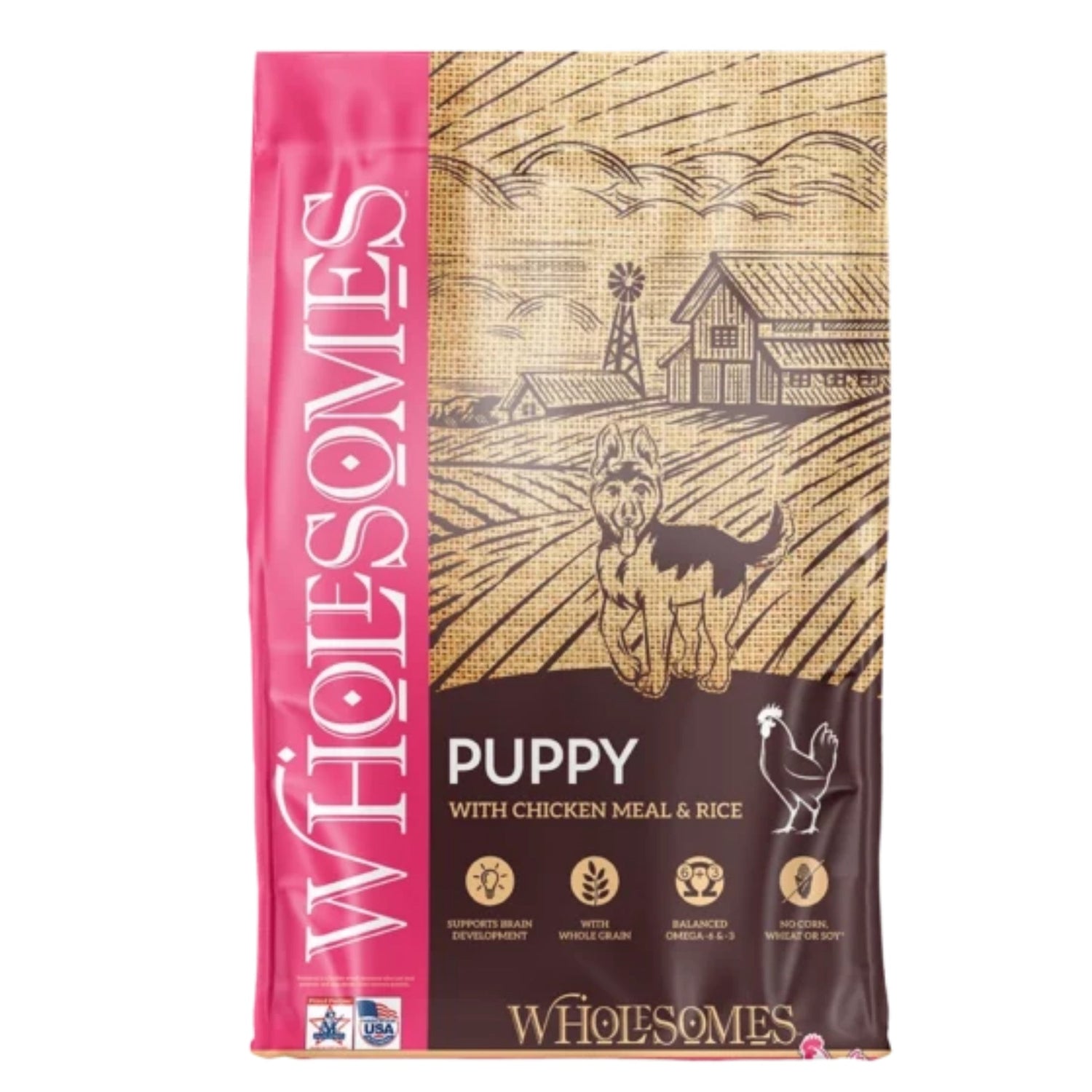 Wholesomes Puppy Dry Dog Food Chicken Meal & Rice 16.5lb