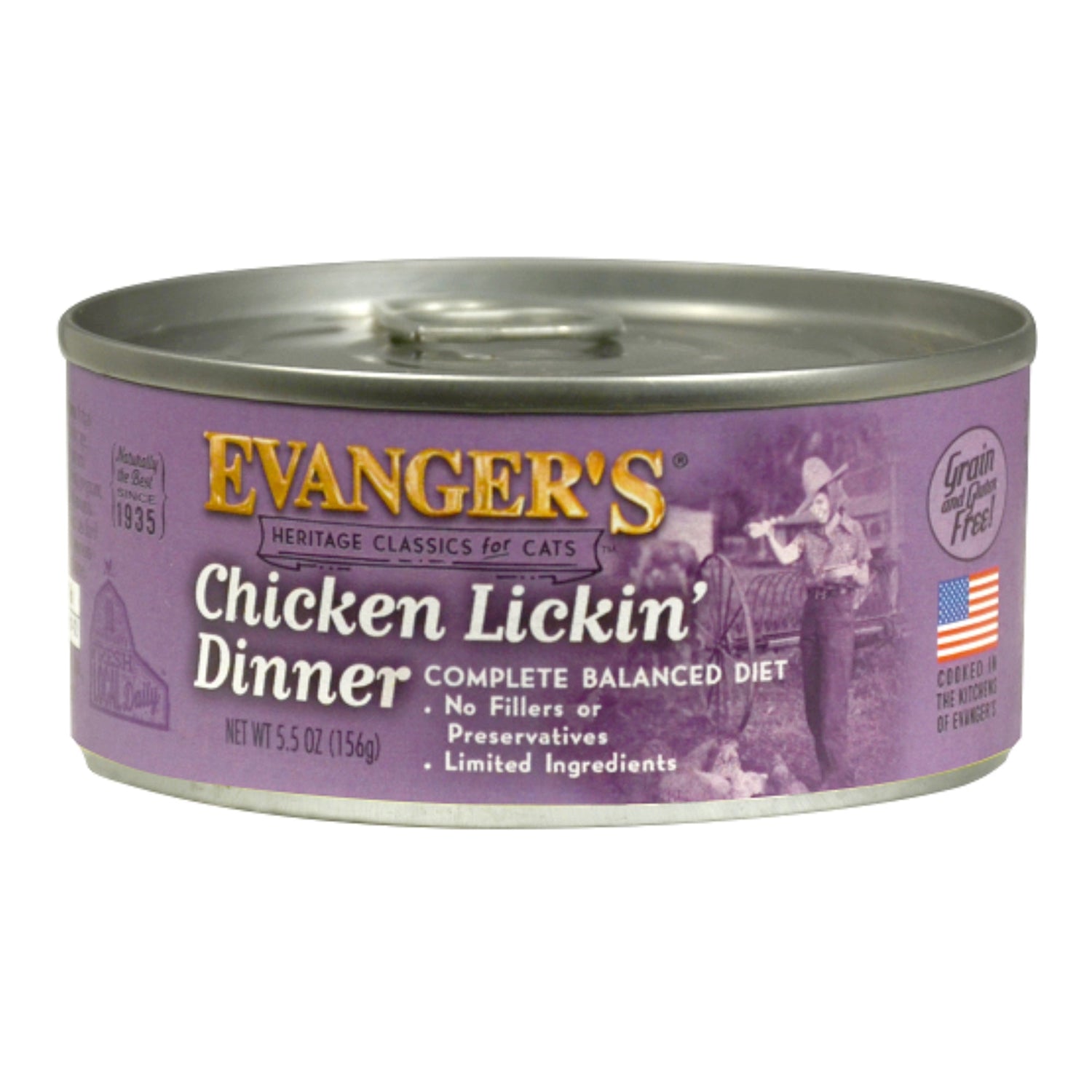 Evanger's Heritage Classic Wet Cat Food Chicken Lickin' 5.5oz 24pk