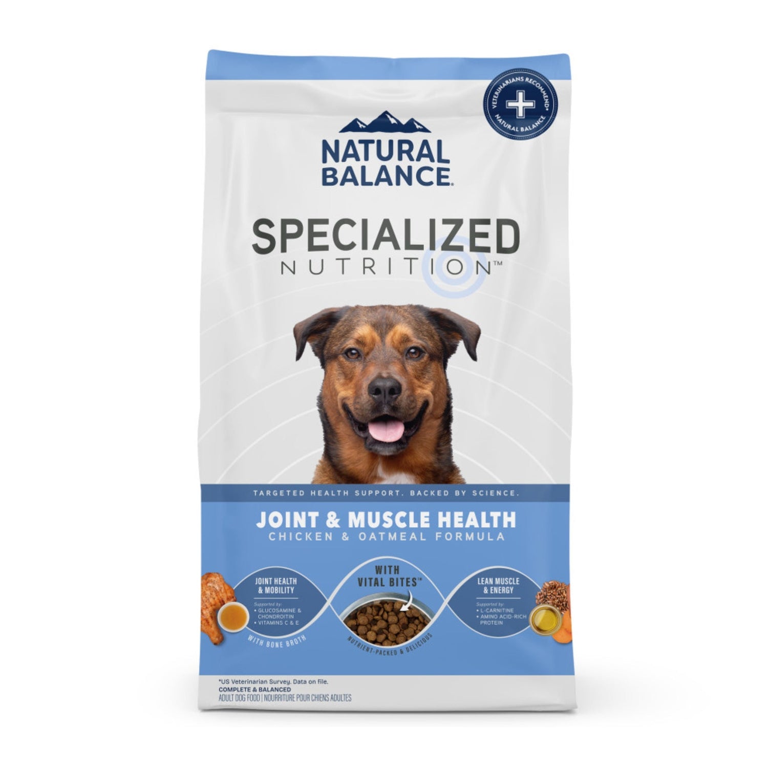 Natural Balance Pet Foods Specialized Joint  Muscle Dry Dog Food Chicken  Oatmeal, 1ea/3.5 lb