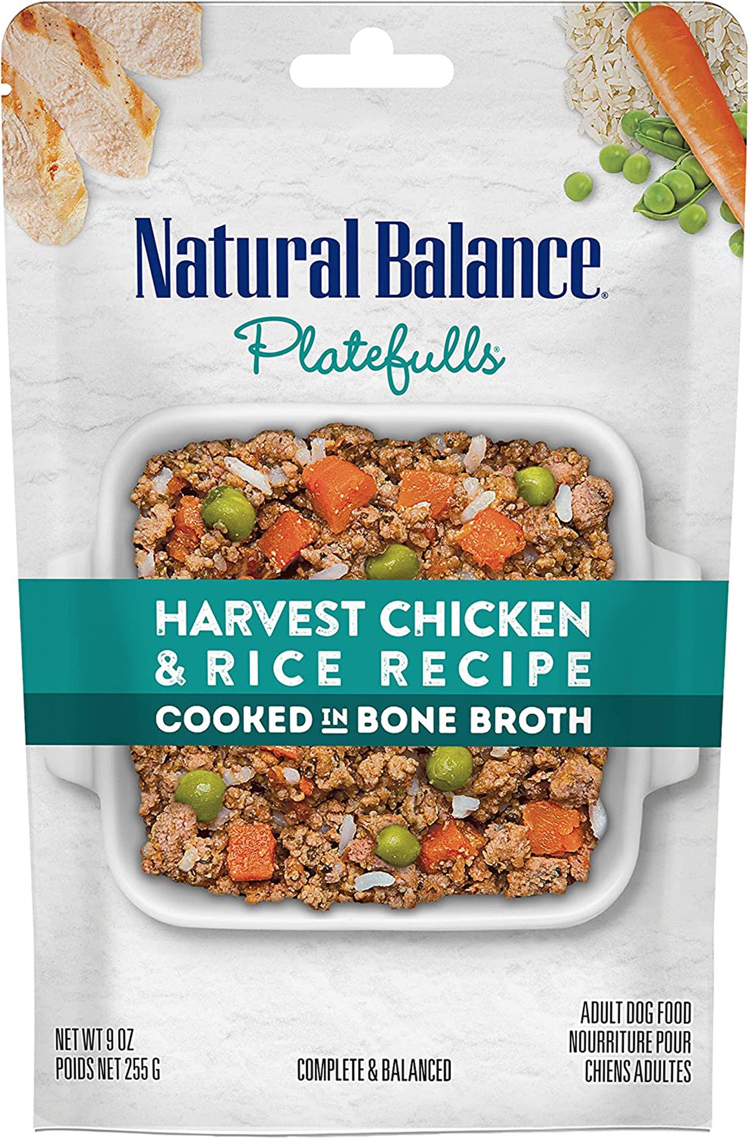 Natural Balance Pet Foods Original Ultra Platefulls Wet Dog Food Pouch Harvest Chicken & Rice Recipe 9oz
