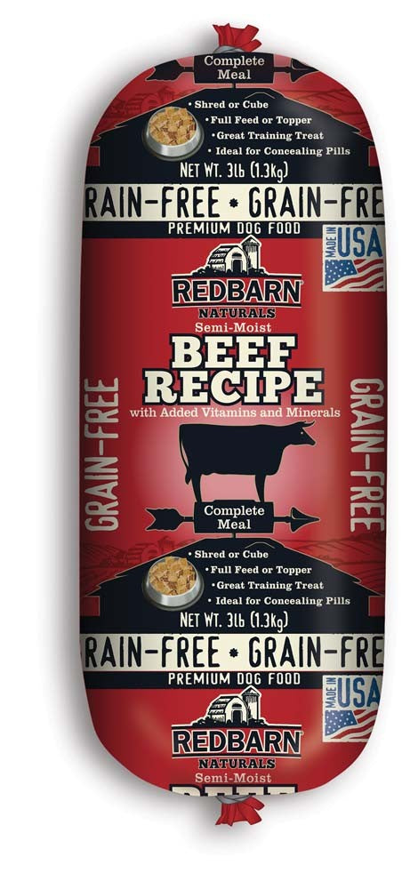 Redbarn Pet Products Grain Free Dog Food Roll Beef 3lb