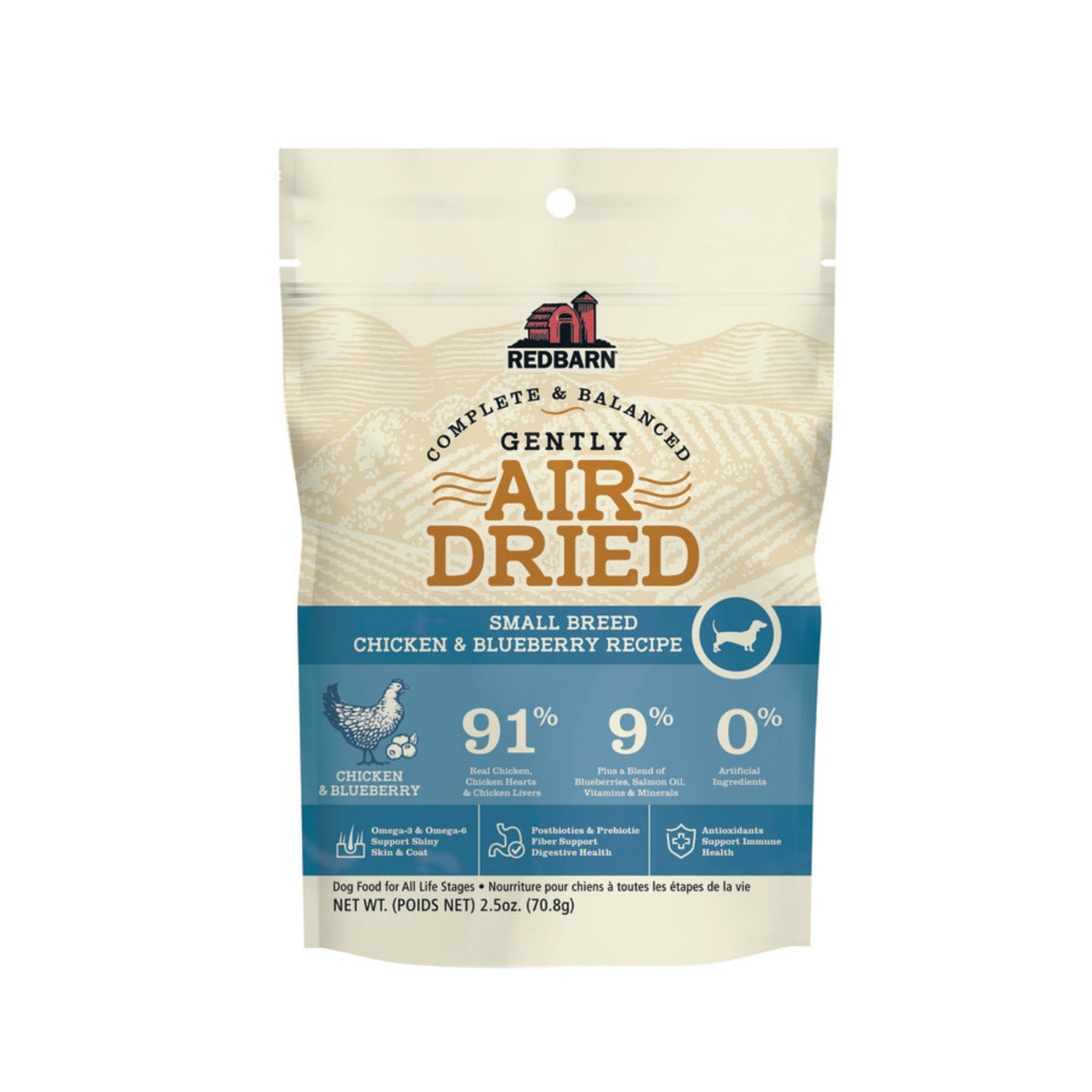 Redbarn Pet Products Air-Dried Small Breed Dog Food Chicken & Blueberry 2lb