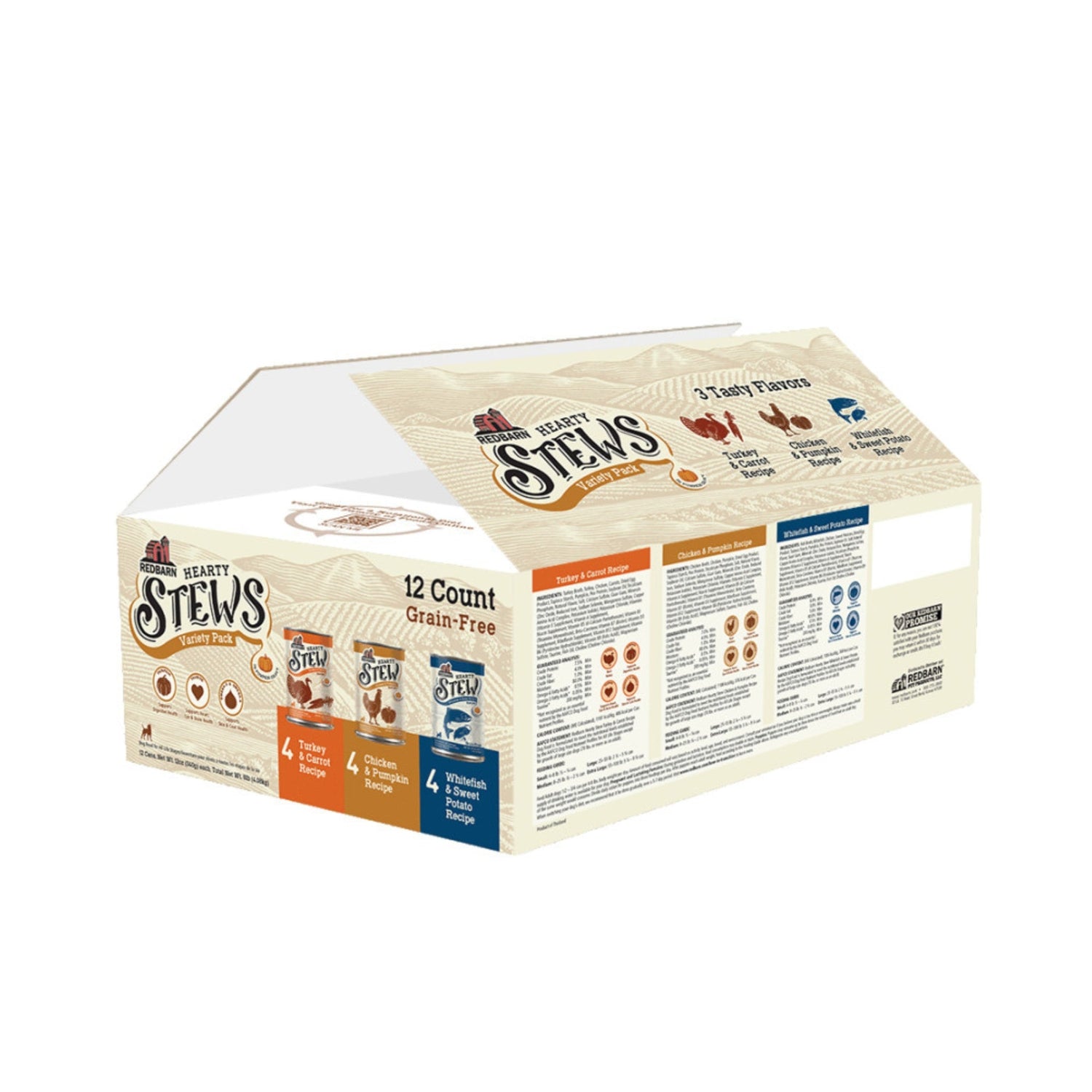 Redbarn Pet Products Hearty Stew All Life Stages Canned Dog Food Variety Pack 12oz