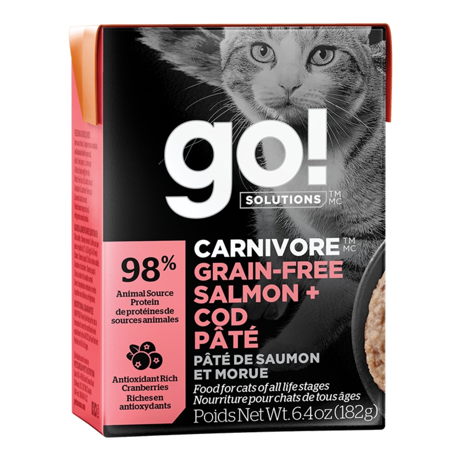 Go! Cat Carnivore Grain Free Pate Salmon & Cod 6.4oz. (Case of 24)