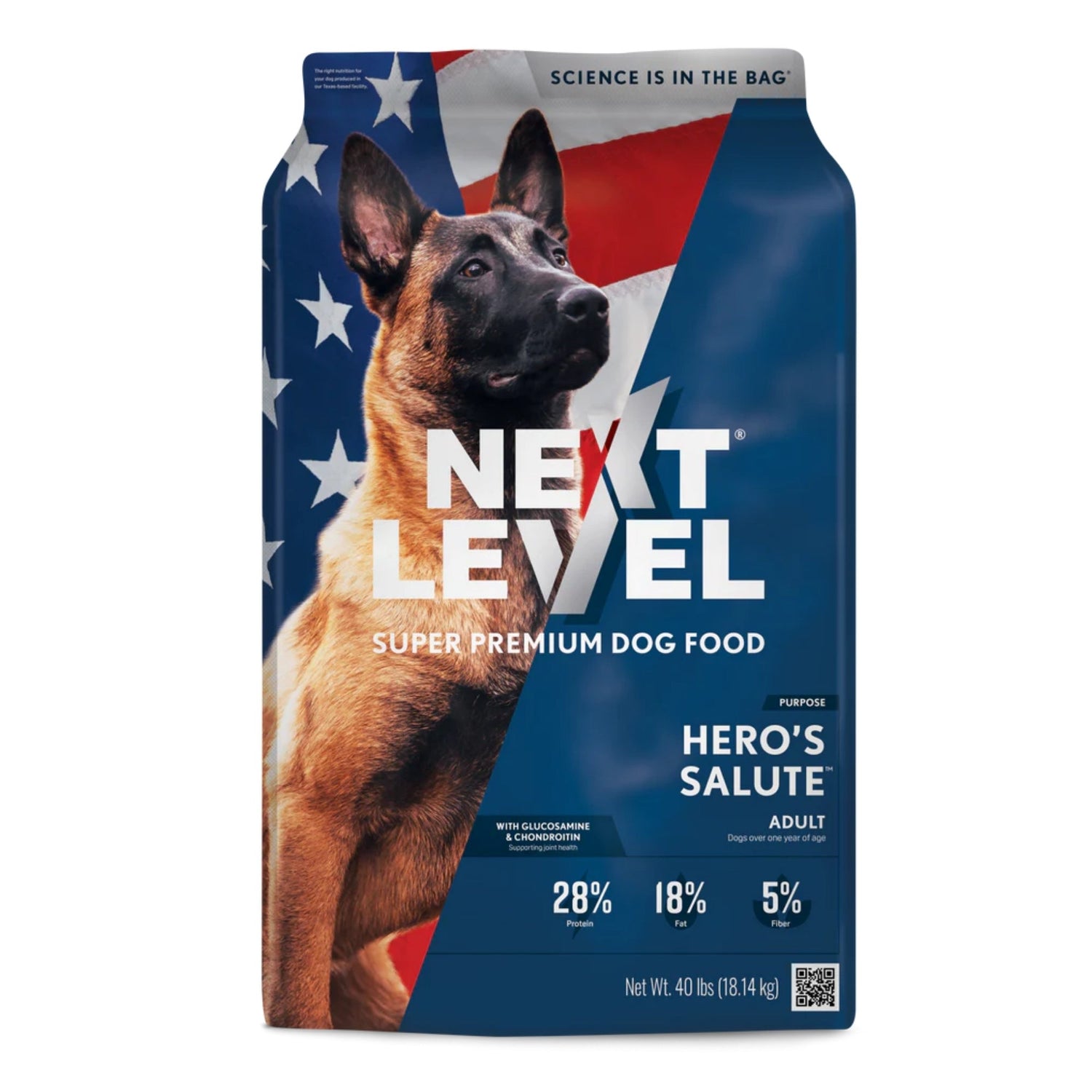 Next Level Hero's Salute Dry Dog Food 40lbs