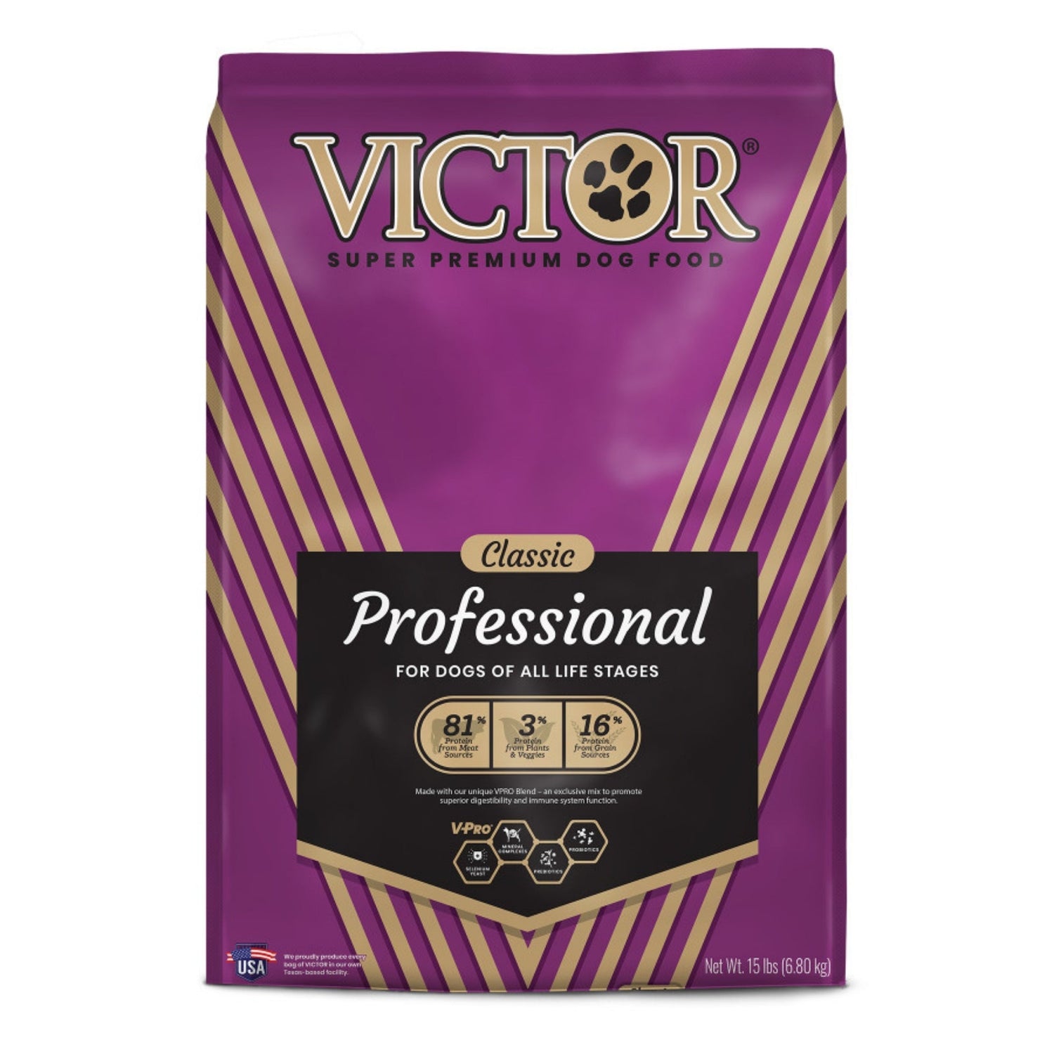 Victor Super Premium Dog Food Classic Professional Dry Dog Food Beef 15lb