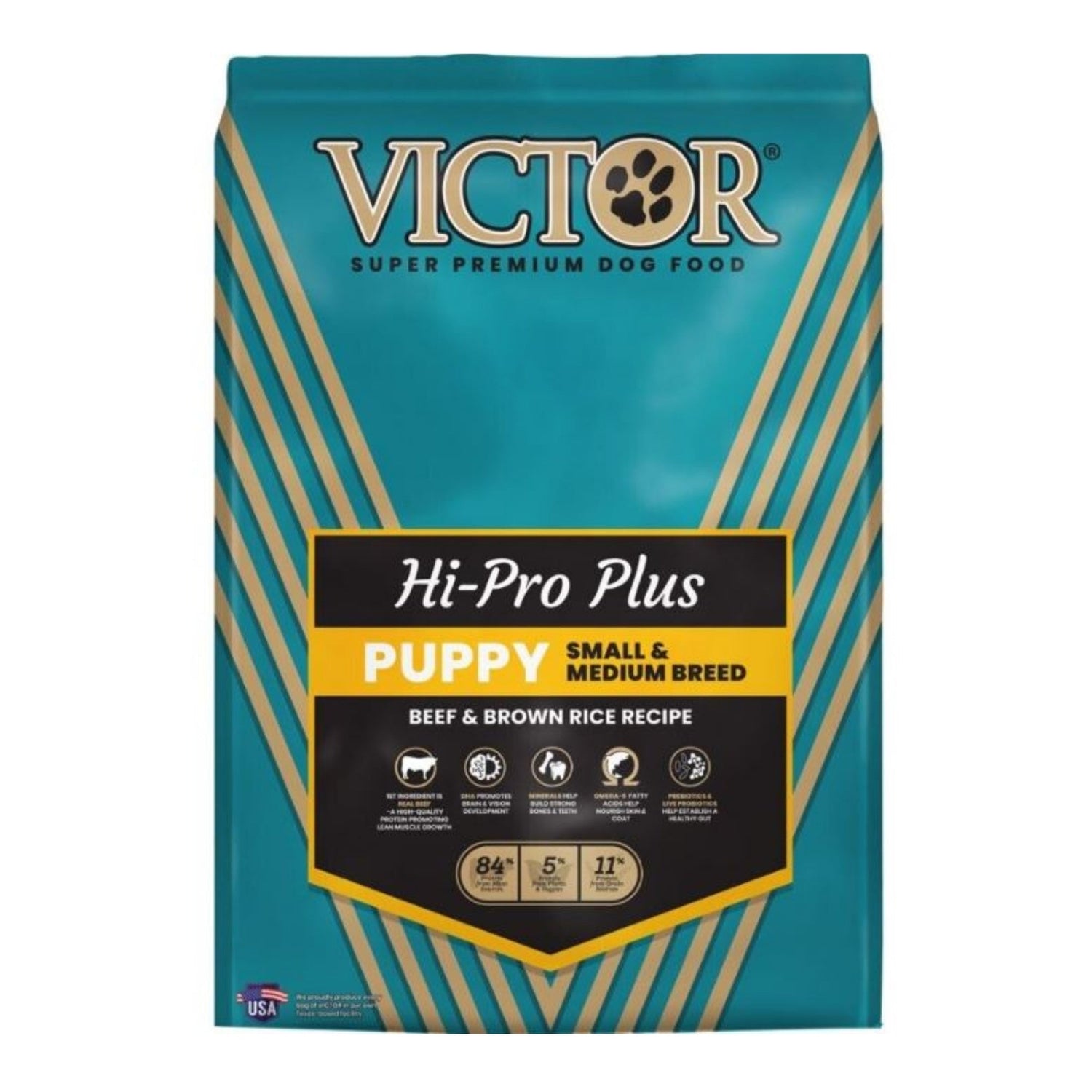 Victor Classic Hi-Pro Plus Small/Medium Breed Puppy Food Beef/Brown Rice 15 Lb