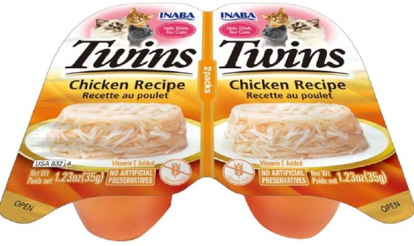 Inaba Twins Side Dish For Cats Chicken 1.23oz. 2 Pk (Case of 6)