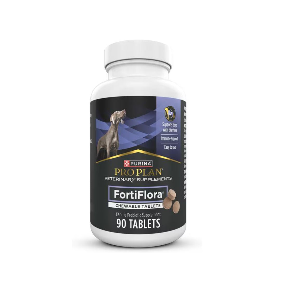 Purina Pro Plan Veterinary Diets FortiFlora Chewable Tablets Probiotic Digestive Supplement for Dogs, 90 tablets